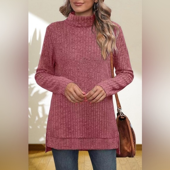 Gentle Slope High Low Thick Turtleneck Sweater - Picture 3 of 5